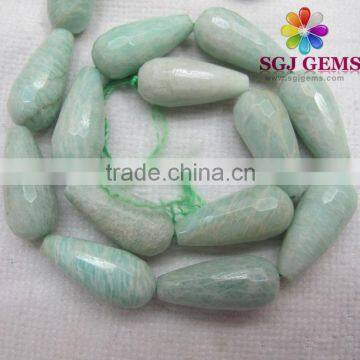 Drilled full hole semi precious stone Amazonite Teardrop beads-Gift Jewelry