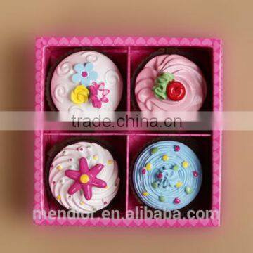 Mendior wholesale cupcake gift flower lip balm set fruit organic essence Christmas birthday gift 4pcs/set/box support OEM