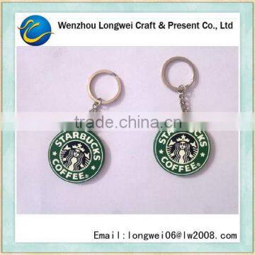 round 2d custom shaped soft pvc keychain/pvc led keychain