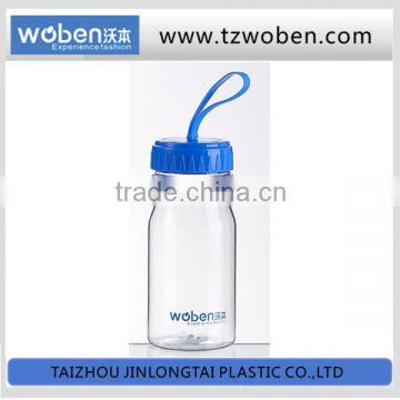 390ML plastic drinking milk bottle with silicone handle