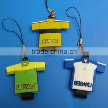 football team t shirt shaped cell phone charm straps