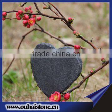 Professional manufacturer natural slate stone black heart shape plant tags price