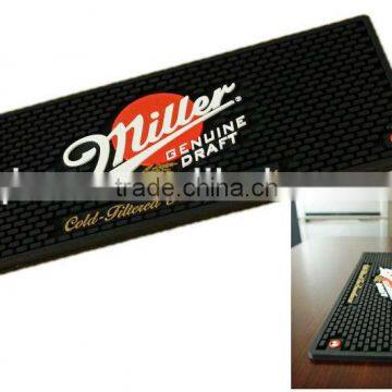 eco-friendly pvc material custom embossed blank bar mat