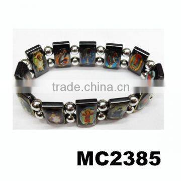 Double Line Elastic Beaded Bio Health Magnetic Health Bracelet photo-5
