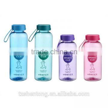 Narrow Mouth Portable Plastic Drinking Water Bottle