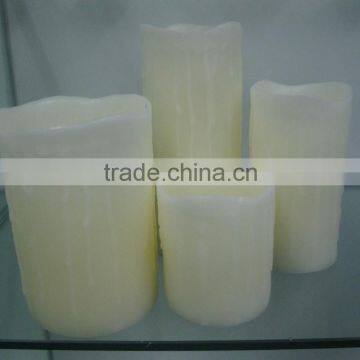 Dripping Feature Crater Design Flicker Flame Wax Candle Led With Timer photo-3