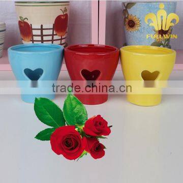 Heart pattern ceramic table planter garden planter flower pot for webbing and valentine's day decoration