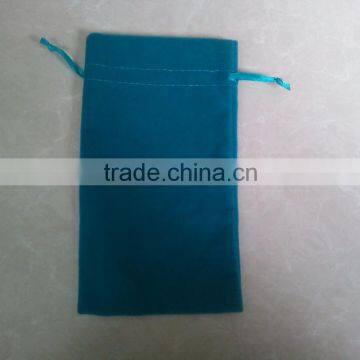 high quality blue drawstring velvet jewelry bag