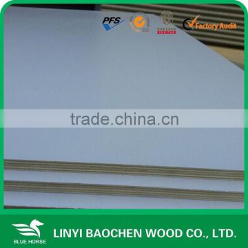 solid color chinese Linyi best quality melamine paper overlaid plywood manufacture for furniture usage