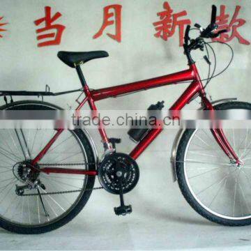 26" steel 18speed MTB bike red with carrier