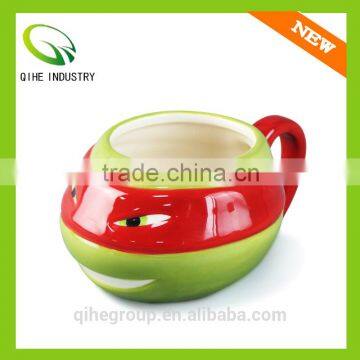 The 3d red tortoise ceramic cup,Green animal cup