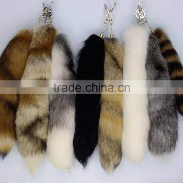 Natural Silver Fox Tail Fur Keychain / Fox Fur Tail keychain / Dye Colorful Fox Tail Keychain                        
                                                Quality Choice