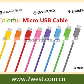 2014 Hot Selling Colorful Micro USB Cable Sync Data Charger Cable For Samsung HTC Motorola Cellphone Tablet