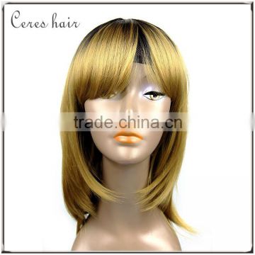 100% virgin brazilian human hair full lace wig ombre blonde wig