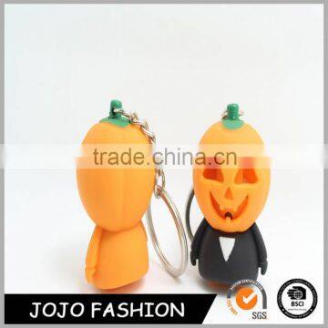 Promotion Gifted Blank Halloween Pumpkin Plastic Keychain For Party