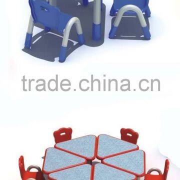 Kids Plastic Adjustable Height Table and Chair Nursery School Furniture