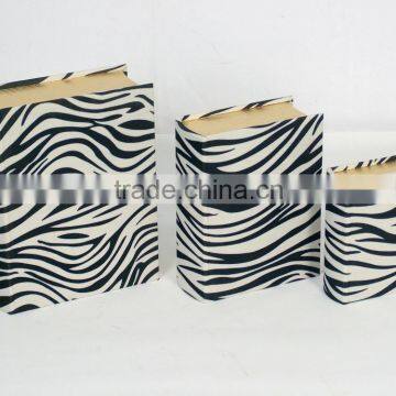 Retro Zebra texture square box of books