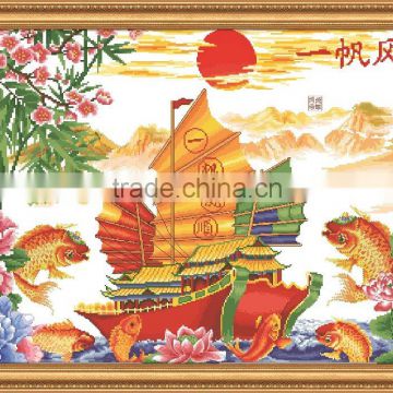 Chinese style abstract cross stitch wall paper