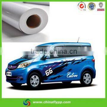 Pvc Sticker Paper in Rolls Self Adhesive Pvc Media Outdoor Printing Solvent Ink Advertising Inkjet Media Maunufacturer