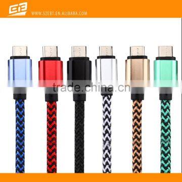 Aluminium Alloy round wire USB Data Cable for Android Cellphone