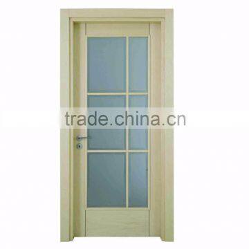 High Quality Almila Walnut Finished Glazed Wooden Door photo-2