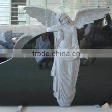 angel granite polished black funeral monument