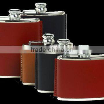 Different size hip flask with PU wrapped