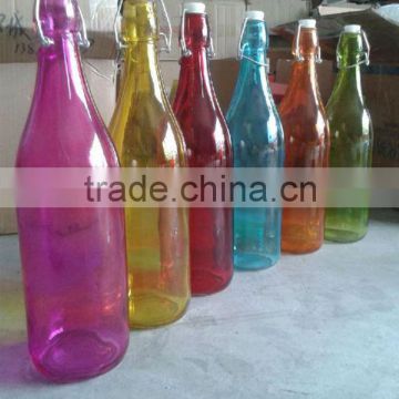 Swing top glass juice bottles