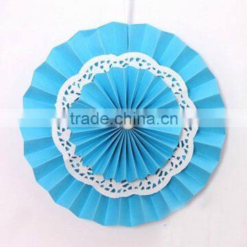 Blue Paper Fans Backdrop Hanging Paper Fans Decoration Vintage Collection HANGING FANS Wedding Decoration