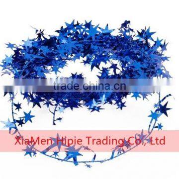 Handmade Glittering Star Tinsel Wire Garland Christmas Xmas Decoration photo-2
