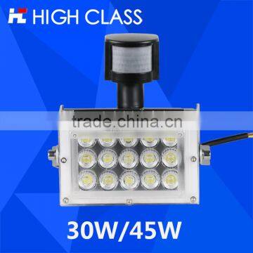 IP65 Outdoor Smart Light Infrared Microwave Sensor 30W 45W LED Spot Light Floodlight for Parking Lot Gate Garage Stair Lighting photo-3