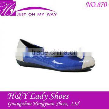 2013 hot sale PU leather flat shoes with bowknot for women