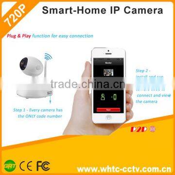 hd 720p wifi mobile surveillance Smart home night vision ip camera with alarm audio