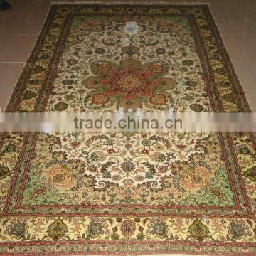 hand knotted silk rug