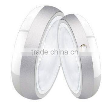 new design amazing 316L stainless steel and white ceramic combination ring fashion jewelry