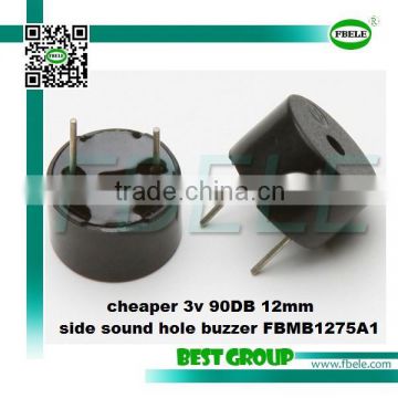 cheaper 3v 90DB 12mm side sound hole buzzer FBMB1275A1