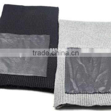 High quality basic color knitted Scarf Shawl Unisex with large leather pocket