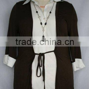 Shirt neck necklace decoration blouse for middle aged women