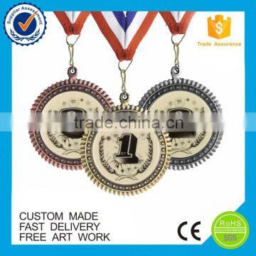 Custom metal sport medals with ribbon