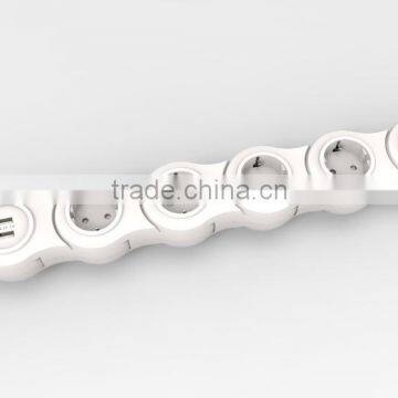 Colorful Style EU Type Power Strip 6 Sockets With USB photo-2