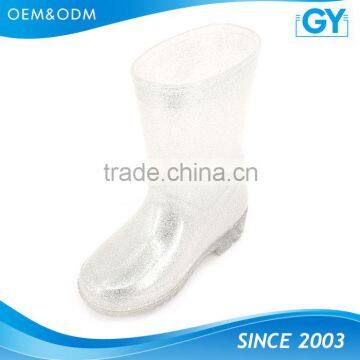 Factory good quality boys and girls clear rain boots