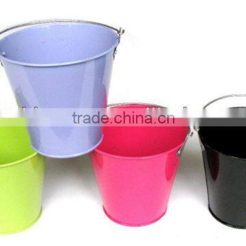 China Supplier Round Metal Colorful Bucket with Handle