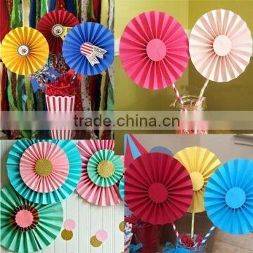 Baby party decoration Pretty diy Paper Fans Pinwheels