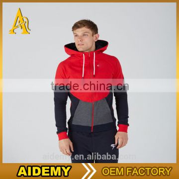 hoodie zipper muscle fit men's hoodies custom fleece two tone color hoodies