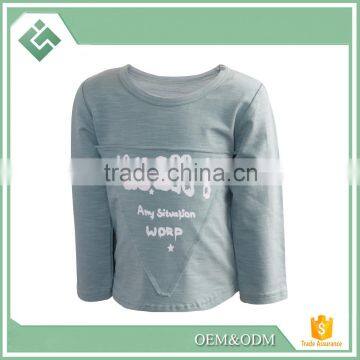 100% Cotton T-shirt Children Long Sleeve T Shirt for Kids ,O Neck Children Clothing 2016 photo-3