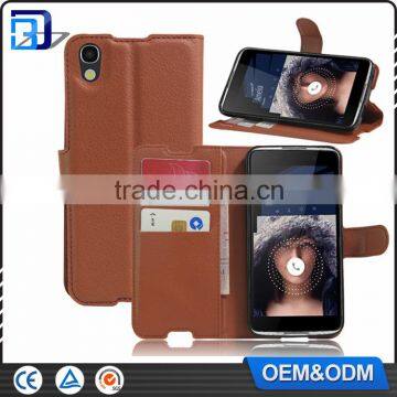 High Quality Litchi Design Credit Card Wallet Stand Flip Leather Case for Alcatel One Touch Idol 4 Mobile Phone Cover photo-6