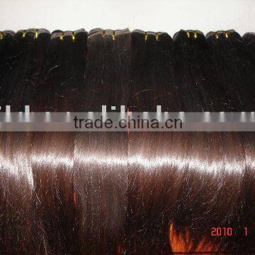 Natural color Remy machine wefted hair /human hair weaving /loose hair weaving / loose wefted hair / clips on hair