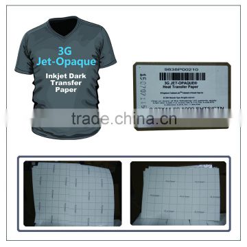 Yesion Wholesale 3G Jet-Opaque Transfer Paper for Dark Color Clothes, Heat Transfer Paper