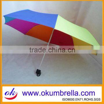 Rain umbrella in rainbow color with light frame windproof function
