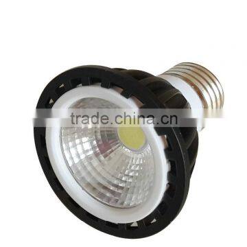 par20 e27 6w cob led spotlight with black aluminium shell